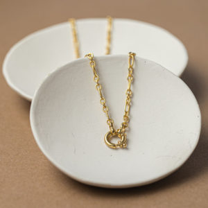 Figaroankerkette katinée Maria Silber 925/ Gold plattiert