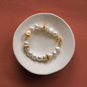 Armband katinée Kathrin Silber 925/ Gold plattiert Perle