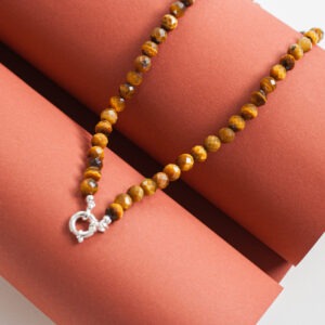 Steinkette katinée Félin Silber 925/ Tigerauge facettiert